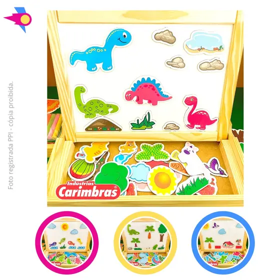 Lousa Mágica Infantil Magnetica com Imã Brinquedos Educativos Madeira