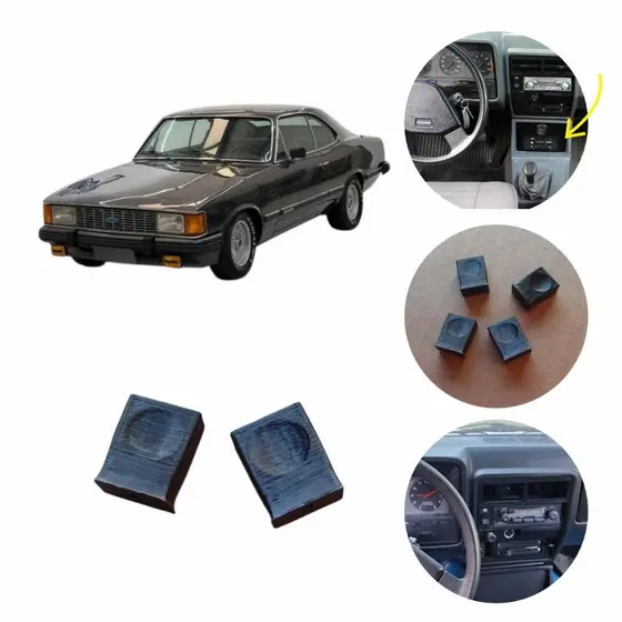 Kit 4pç Botão Ar Forçado Opala Caravan Moldura Central 81/92