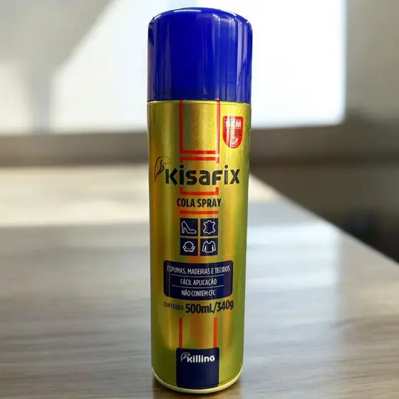 Cola de Contato Kisafix Spray ideal para tecido espuma artesanato