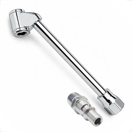 Bico Duplo Ar Encher Pneu Mangueira Compressor + Pino Engate
