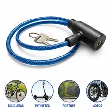 Cadeado Bike Antifurto Articulado Moto Bicicleta Portão 3mm x 620mm Aço Segurança Reforçado