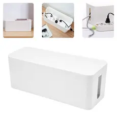 Caixa Organizadora P/ Tomadas Fios Cabos Filtro de Linha Extensão Esconde Fios 32cm Branco Multiuso