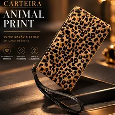 Bolsinha de Mão Feminina Estampa Animal Print Bolsa Onça Oncinha Tigre - Cabe Celular, Documentos, Chaves