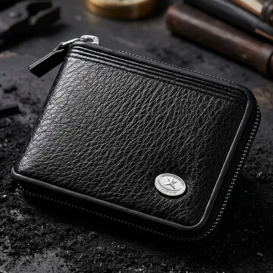 Carteira Masculina Social Luxo Com Ziper Mitty Collezione - M1Z Original Presente Natal Pai Presente
