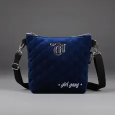 Bolsa Menina Pochete Capricho Veludo Azul 11317 - Dmw Original