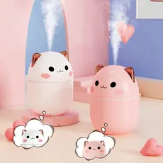 Umidificador De Ar De Gato Fofo Aromatizador Difusor Ambiente Purificador Ultrassônico Portátil