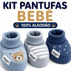 Sapatinho Bebê Menino RN | Kit 3 ou 5 Pares | Algodão Macio