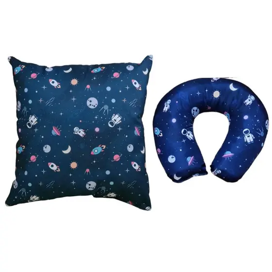 Kit 1 Almofada de Assento Infantil + 1 Almofada de Pescoço