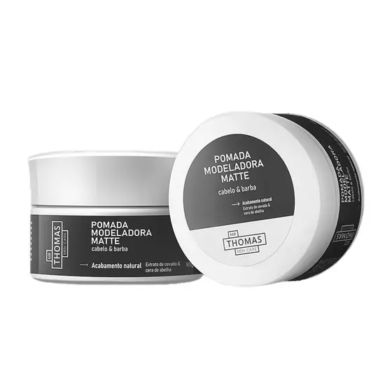 Pomada Modeladora Matte 90g Mr. Thomas - Estilo e Hidratação para Cabelos Masculinos