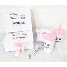 5 Kits Cursos Personalizados (Caixa + Bloquinhos+lápis+copo+certificado) Design de Sombrancelhas, Boas Vindas, Empresas