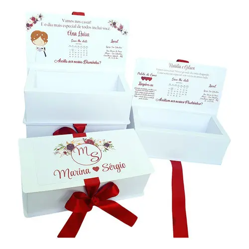 Kit 44 Caixas P - Personalizadas Para Casamento, Padrinhos