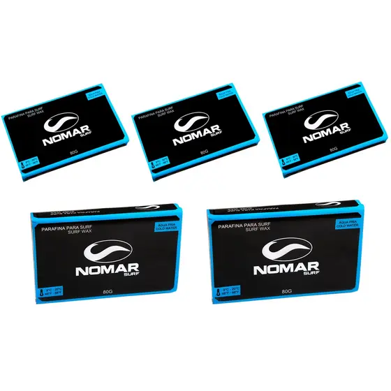 Kit 5un Parafina Nomar Surf Água Fria 80g