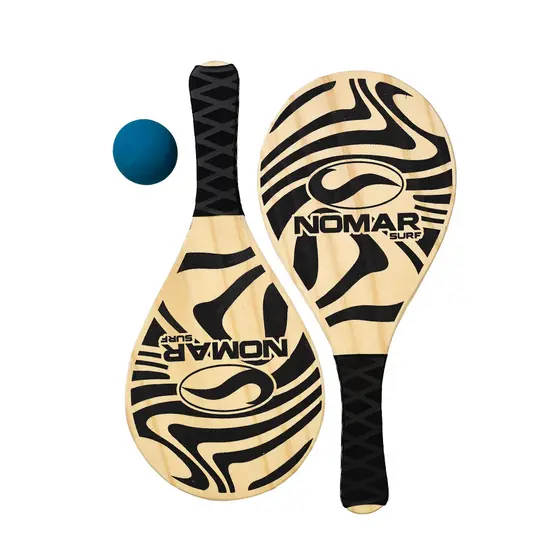 Raquete Frescobol de Madeira Nomar Surf Tenis de Praia Beach Tenis e Bolinha
