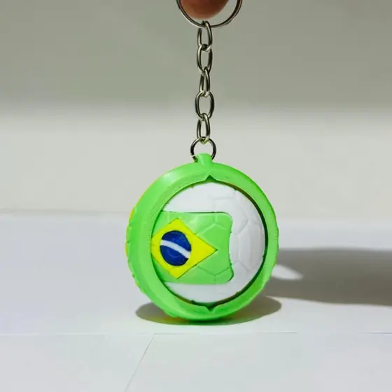 kit Chaveiro Bola de Futebol Brasil 3D – Presente Criativo Apaixonados por Futebol
