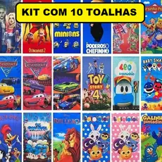 Kit Com 10 Toalhas De Boca E Rosto Infantil