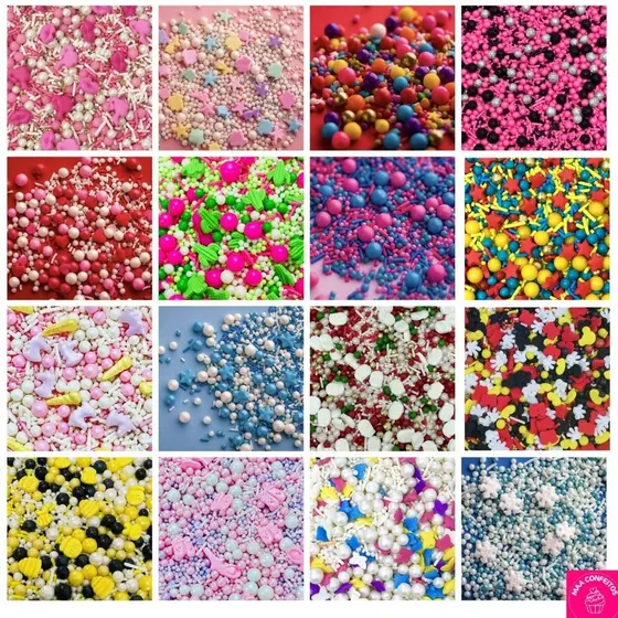 Confeitos de Açúcar Artesanais 100% Comestíveis Sprinkles 50g Diversas Opções Variedade