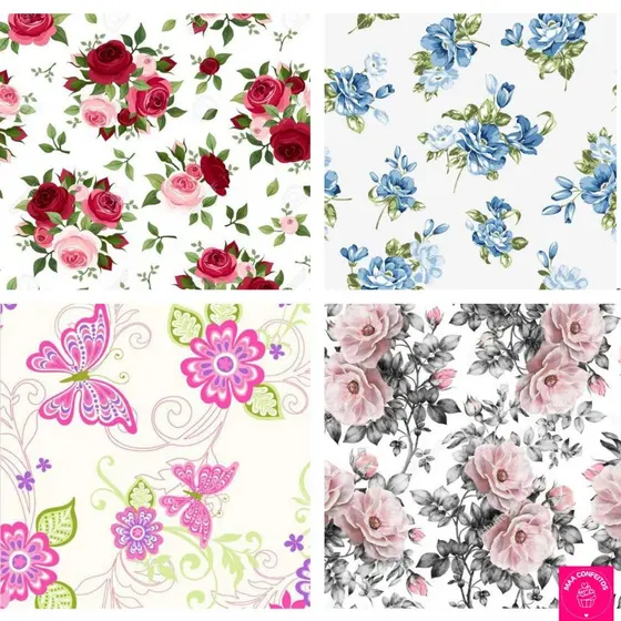 Papéis de Arroz Tam.A4 100% Comestíveis Floral Diversas Flores - Jady Confeitos