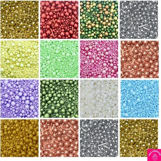 Confeitos de Açúcar Artesanais 100% Comestíveis Sprinkles Brilhantes Perolados 50g Diversas Opções