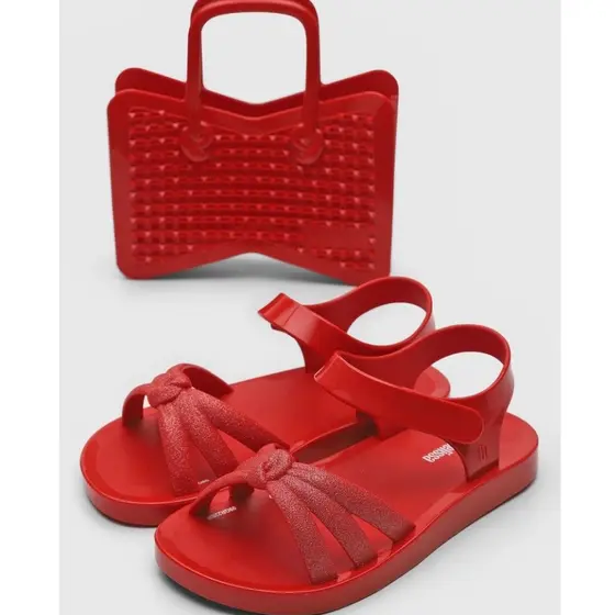 Sandália Melissa Infantil menina Precious Original com bolsa Leve Confortavel Macia Festas Promoção
