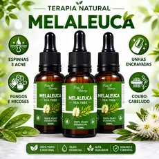 Óleo Essencial de Melaleuca Tea Tree 30ml Puro 100% Natural,Controle da Oleosidade, Pele e Cabelos