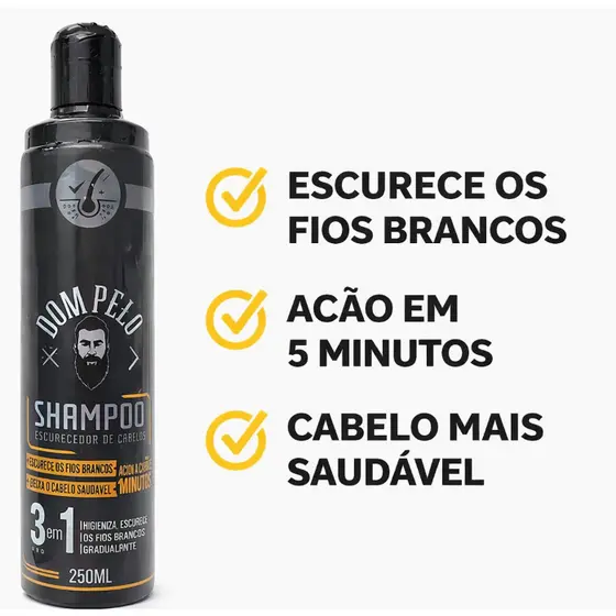 Shampo Escurecedor de Cabelos 250ml - DOM PELO