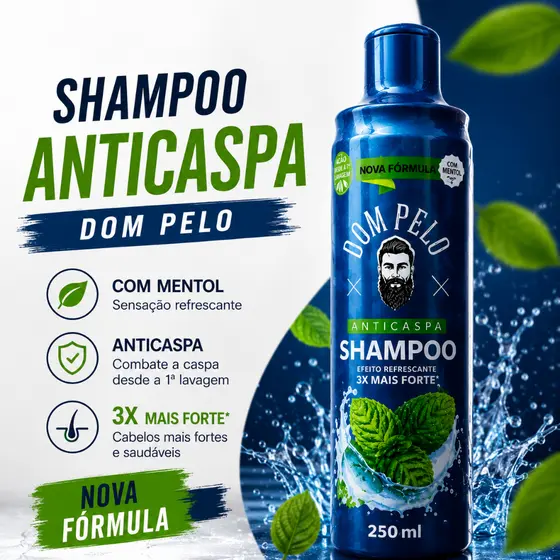 Shampoo anticaspa 250ml - DOM PELO