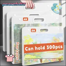 Pasta De Arquivo Pacífica , Saco De Armazenamento De Papel De Pintura Portátil A2/A3/A4 , Organizador Quatro Camadas 4K/