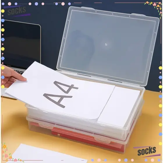 Organizador De Documentos SOCKS , Caixa Organizadora De Arquivos De Plástico Em Forma De Quadrado A4