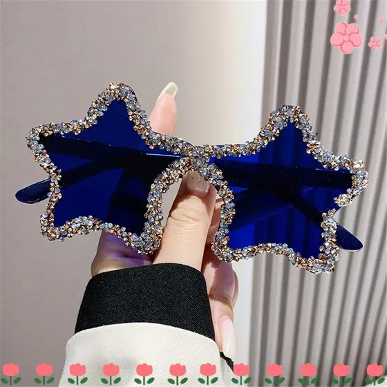 Óculos De Sol Em Forma De Estrela , Pentágono Proteção UV400 Rhinestone , Moda Cores Unisexo