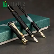 HALB Fountain Caneta Escrita Suprimentos De Alta Qualidade Dragão Dourado Fosco Preto Luxo