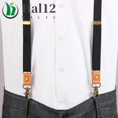 HALB Suspensórios Clipes 3 Ganchos Desempenho Moda Casual Cor Sólida Listra Elástica Pendurado Calças Clipe