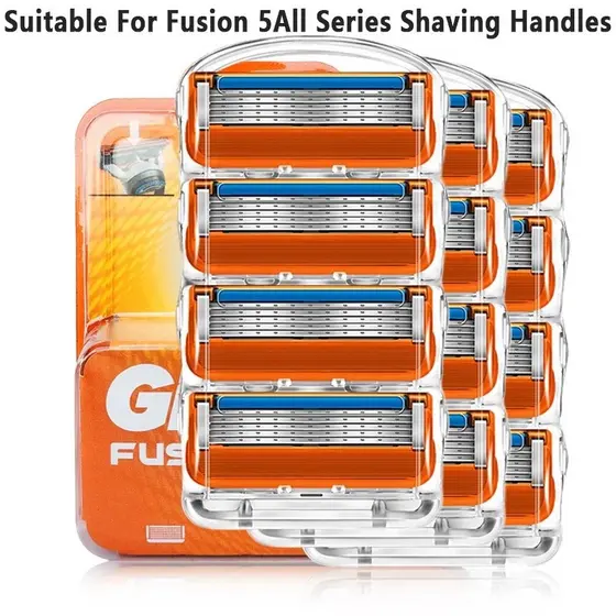 12Pcs Lâminas De Barbear Gillette Fusion Razor Blades Homens Face Hair Beard Remover Mahcine