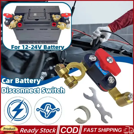 (Envio Em 12H) Interruptor Universal De Desconexão De Bateria De Carro 12V 24V , Anti-Vazamento De Rotação De Cabeça Dup