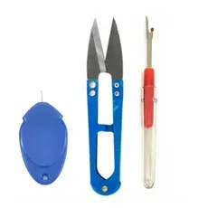 Kit Costura Tesoura arremate Abridor de Casa Passador de Linha
