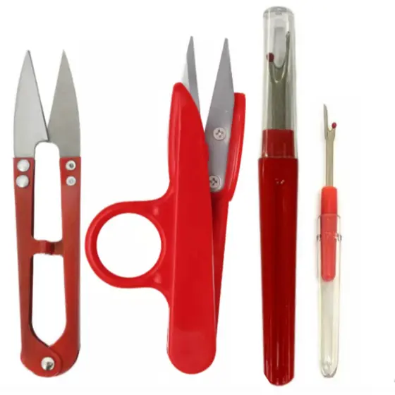 Kit Costura Profissional 4 Peças Tesoura Arremate Metal e Plástica  Abridor de Casa Pequeno e Grande