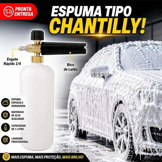 Canhão De Espuma Snow Foam Engate Rápido 1/4 Lavagem Automotiva 1L