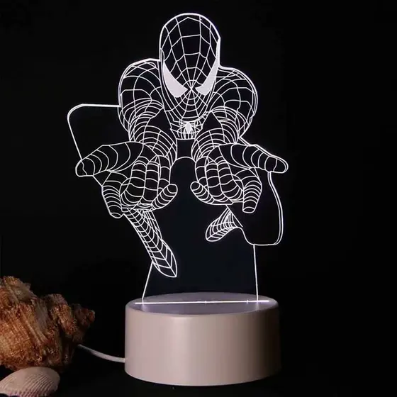 Luminária de Mesa LED 3D Criativa - Luz Noturna Decorativa com 3 Cores