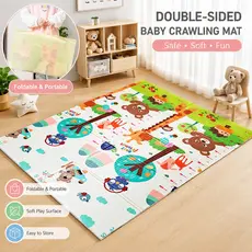 Tapete bebe atividade ginásio bebê Emborrachado Dupla Face Tapete Grosso Bebê com Estampa Educativa para Quarto 1,8x1,2M