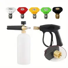 Kit Snow Foam Alta Pressão De Espuma 1/4 Pistola E Bicos