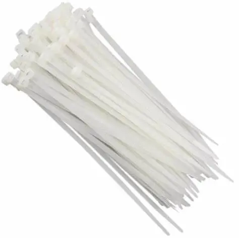 Pacote de Abraçadeiras de Nylon - Grande - 4,8mmx400mm - Branca