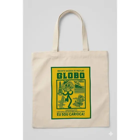 🛍️ Eco Bag Biscoito Globo – “Eu sou carioca!”