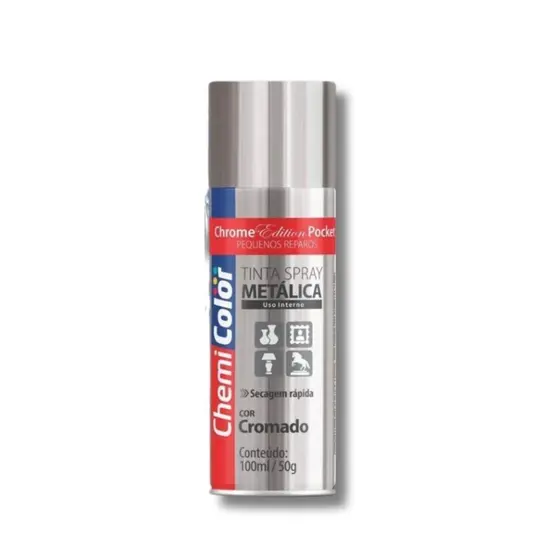 Tinta Sprays Chemicolor Pocket 100ml Metálica Cromado – Acabamento Brilhante incrivelmente qualificado