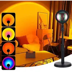 Luminária Por Do Sol Luz Noturna Projetor Led Sunset Casa Loja Fundo Decoração Colorida Atmosfera