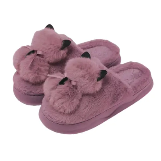 Pantufa gatinho com pelo De Inverno Antiderrapante Quente/PTF06-164