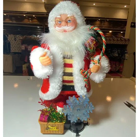 Papai noel eletronico musical com luzes 35cm(Necessitade 3 pilhas AA) PNP238