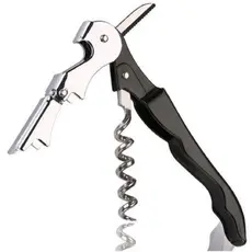 Abridor de Garrafas 12cm Simples Vinho Articulado Prático Metal Preto Saca Rolhas