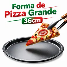 1, 2 ou 3 Forma de Pizza Assadeira Grande 36cm 1.000ml Antiaderente Teflon Não Gruda Fácil de Limpar