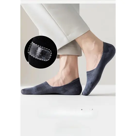 Kit Meias Invisíveis Antiderrapantes Masculinas 12 Pares Alta Elasticidade Tamanho Único 40-46 Conforto Sem Marcas