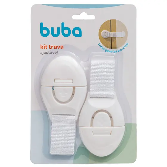 Trava de Segurança para Bebê Buba Ajuste Tecido 2 Uni Buba Armários Gavetas