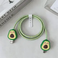 Protetor de Cabo USB Espiral Com 2 Protetores Pontas de Cabo Personagens